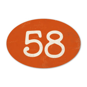Huisnummer ovaal type 3   Koenmeloen   oranje wit