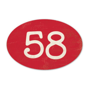 Huisnummer ovaal type 3   Koenmeloen   rood wit