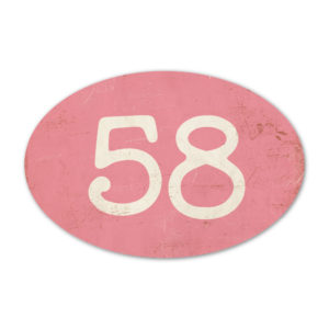 Huisnummer ovaal type 3   Koenmeloen   roze wit