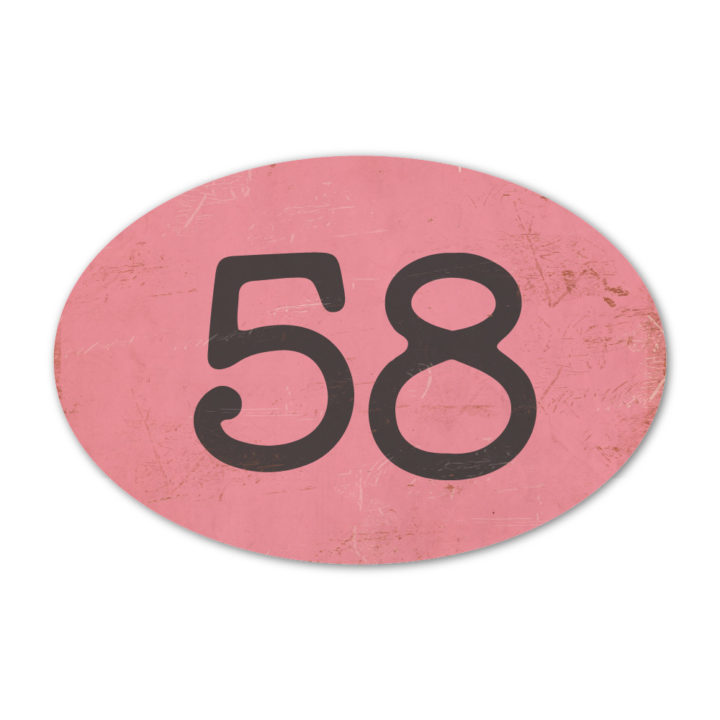 Huisnummer ovaal type 3   Koenmeloen   roze zwart