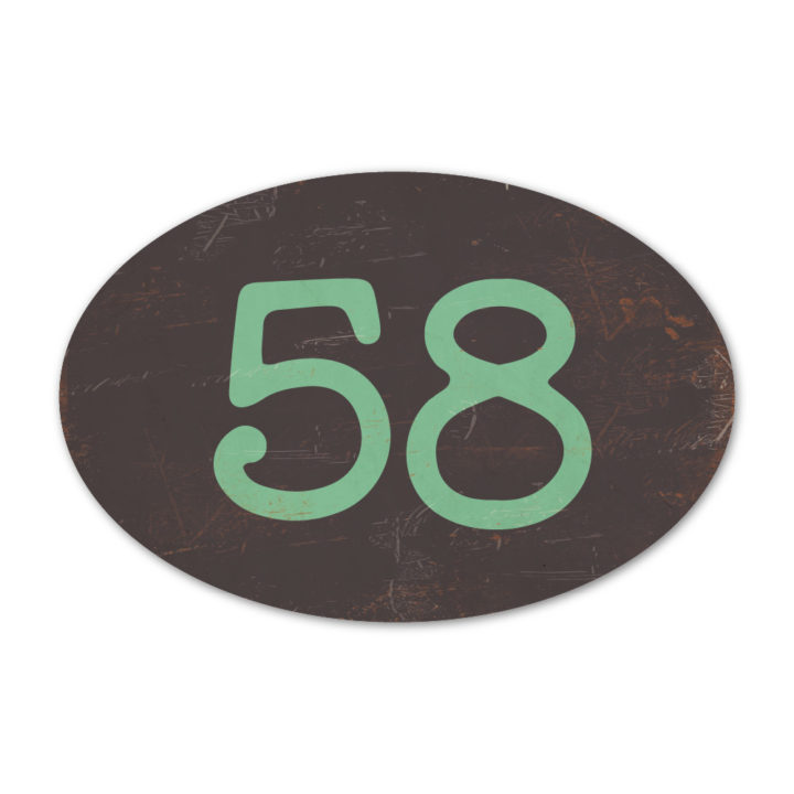 Huisnummer ovaal type 3   Koenmeloen   zwart mint