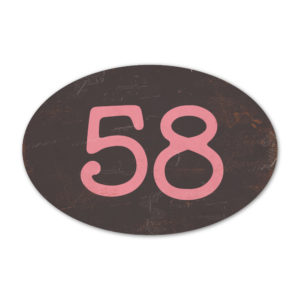 Huisnummer ovaal type 3   Koenmeloen   zwart roze
