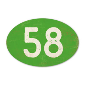 Huisnummer ovaal type 4   Koenmeloen   groen wit