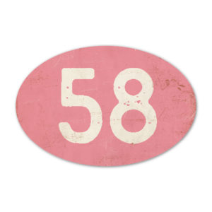 Huisnummer ovaal type 4   Koenmeloen   roze wit