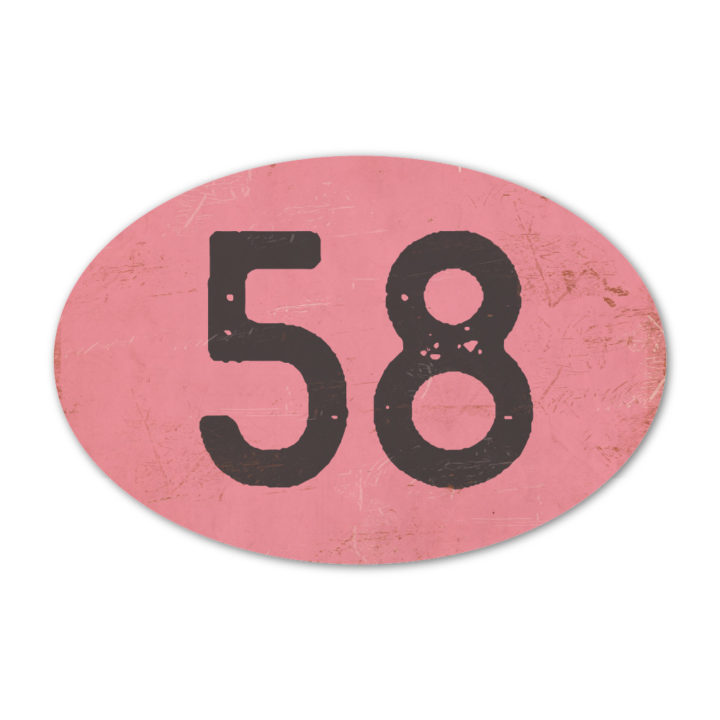 Huisnummer ovaal type 4   Koenmeloen   roze zwart