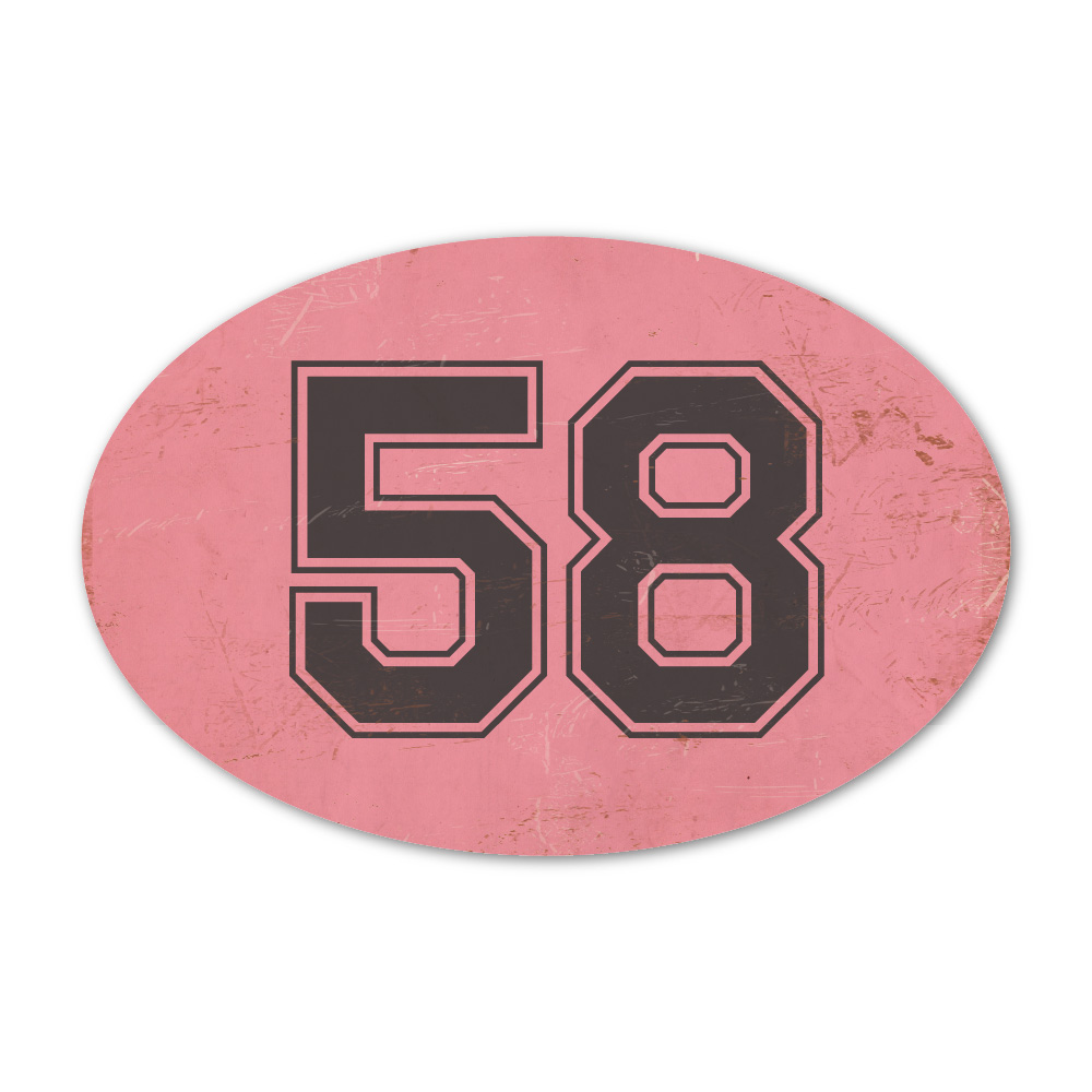 Huisnummer ovaal type 5   Koenmeloen   roze zwart