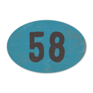 Huisnummer ovaal type 6   Koenmeloen   blauw zwart