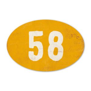 Huisnummer ovaal type 6   Koenmeloen   geel wit