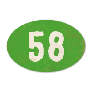 Huisnummer ovaal type 6   Koenmeloen   groen wit