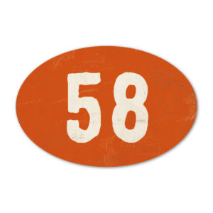 Huisnummer ovaal type 6   Koenmeloen   oranje wit