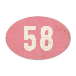 Huisnummer ovaal type 6   Koenmeloen   roze wit