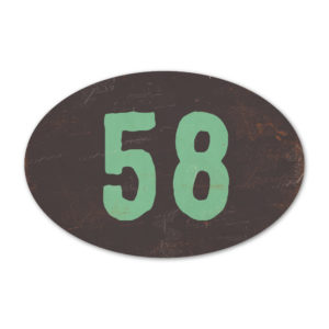 Huisnummer ovaal type 6   Koenmeloen   zwart mint