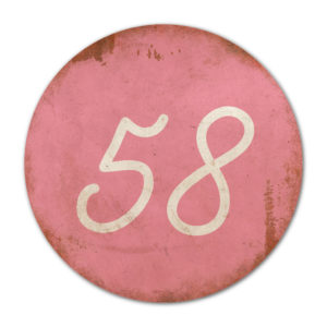 Huisnummer rond type 2   Koenmeloen   roze wit