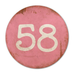 Huisnummer rond type 3   Koenmeloen   roze wit