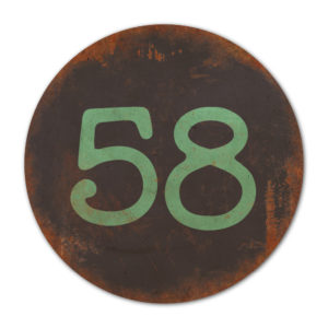Huisnummer rond type 3   Koenmeloen   zwart mint