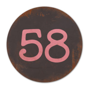 Huisnummer rond type 3   Koenmeloen   zwart roze