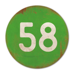 Huisnummer rond type 4   Koenmeloen   groen wit