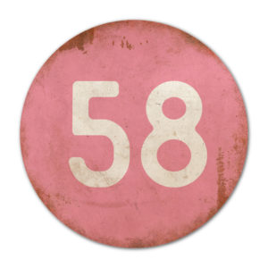 Huisnummer rond type 4   Koenmeloen   roze wit