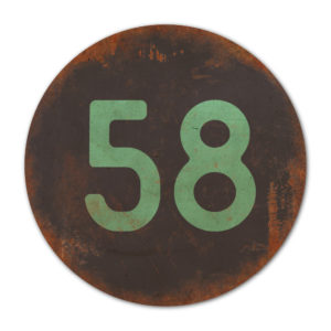 Huisnummer rond type 4   Koenmeloen   zwart mint