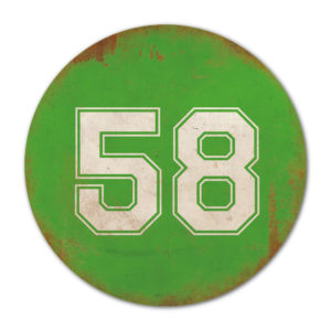 Huisnummer rond type 5   Koenmeloen   groen wit