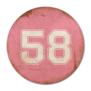 Huisnummer rond type 5   Koenmeloen   roze wit