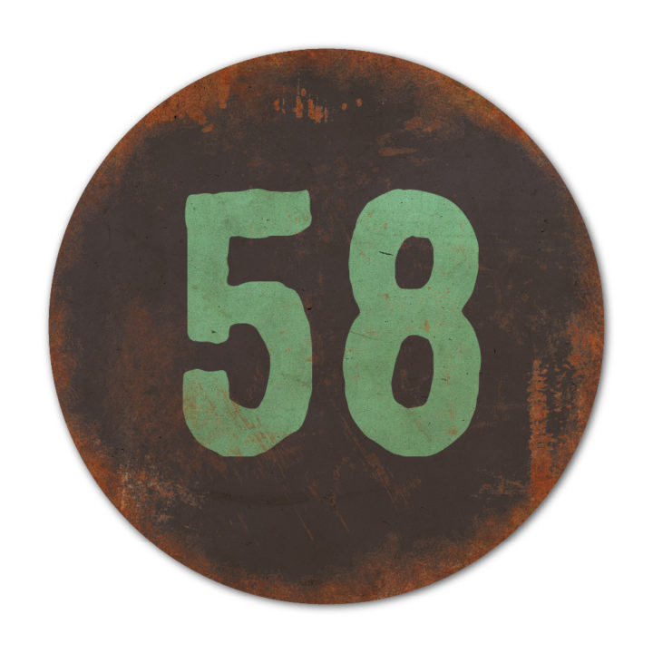 Huisnummer rond type 6   Koenmeloen   zwart mint