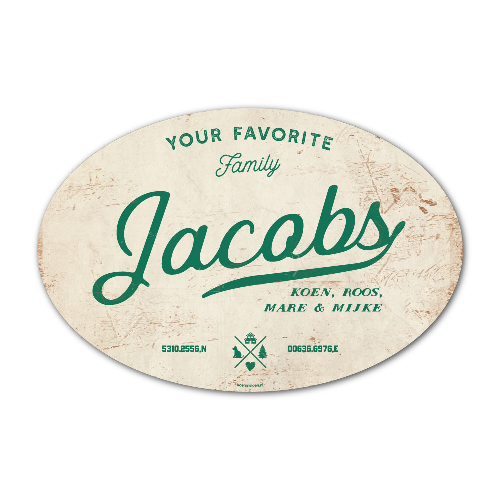 Naambord-Jacobs-koenmeloen-wit-donkergroen