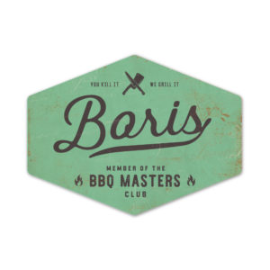 bbq master - vader cadeau - koenmeloen naamborden - mint zwart
