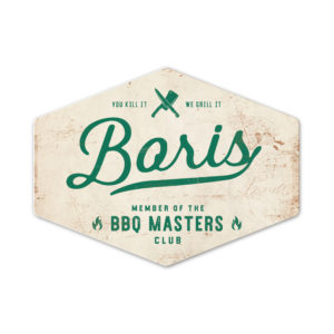 bbq master - vader cadeau - koenmeloen naamborden - wit donkergroen