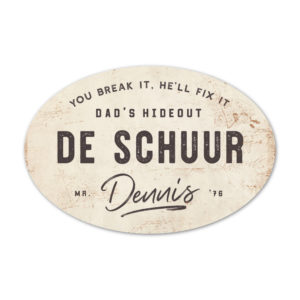 de schuur - vader cadeau - koenmeloen naamborden - wit antraciet