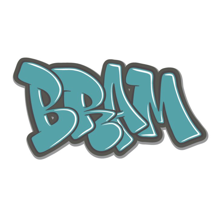 Koenmeloen Graffiti Sticker Wildstyle-Bram-Olympia-Blue